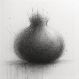 Still life shading study showing student drawing progress